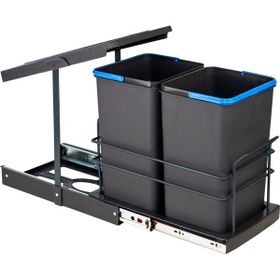 Pyramith P9153 12+12 lt Antrasit Teleskopik Raylı Çöp Kovası