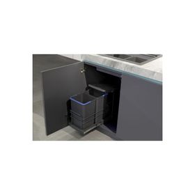 Pyramith P9153 12+12 lt Antrasit Teleskopik Raylı Çöp Kovası