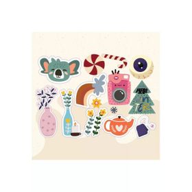PYTK013 Çıkart ma Çiçek Saksı Kalp Tasarımlı A5 Stickers