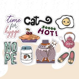 PYTK019 Çıkart ma Yazılı Karışık Desenli Tasarımlı A5 Stickers
