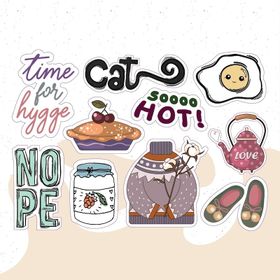 PYTK019 Çıkart ma Yazılı Karışık Desenli Tasarımlı A5 Stickers