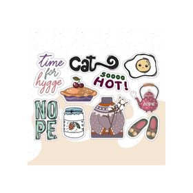 PYTK019 Çıkart ma Yazılı Karışık Desenli Tasarımlı A5 Stickers