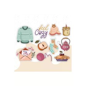 PYTK023 Çıkart ma Yazılı Karışık Desenli Tasarımlı A5 Stickers
