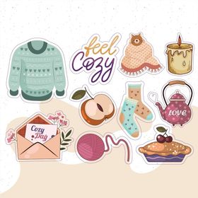 PYTK023 Çıkart ma Yazılı Karışık Desenli Tasarımlı A5 Stickers