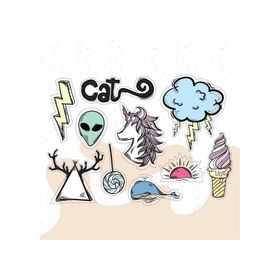PYTK030 Çıkart ma Unicorn Alien Karışık Tasarımlı A5 Stickers