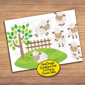 PZ111 Çitten Atlayan Koyunlar Çocuklara Özel Puzzle Yapboz Tablo