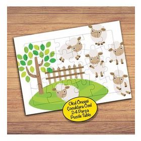 PZ111 Çitten Atlayan Koyunlar Çocuklara Özel Puzzle Yapboz Tablo