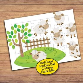 PZ111 Çitten Atlayan Koyunlar Çocuklara Özel Puzzle Yapboz Tablo