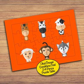 PZ112 Hayvanları Tanıyalım Çocuklara Özel Puzzle Yapboz Tablo
