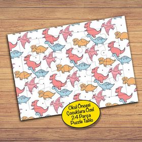 PZ115 Sevimli Dinazorlar Çocuklara Özel Puzzle Yapboz Tablo