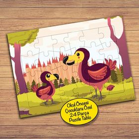 PZ121 İki Sevimli Arkadaş Çocuklara Özel Puzzle Yapboz Tablo