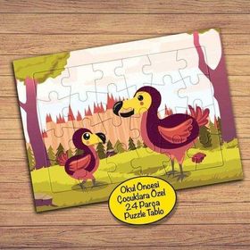 PZ121 İki Sevimli Arkadaş Çocuklara Özel Puzzle Yapboz Tablo