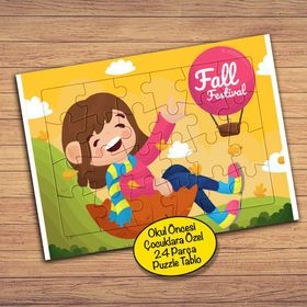 PZ125 Gülümseyen Küçük Kız Çocuklara Özel Puzzle Yapboz Tablo