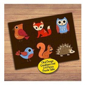 PZ128 Kuş Tilki Kirpi Sincap Çocuklara Özel Puzzle Yapboz Tablo