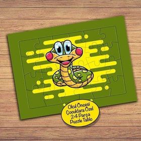 PZ133 Sevimli Mutlu Yılan Çocuklara Özel Puzzle Yapboz Tablo