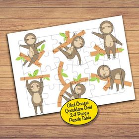 PZ139 Ağaçtaki Sevimli Maymunlar Çocuklara Özel Puzzle Yapboz Tablo