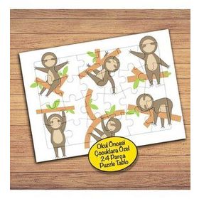 PZ139 Ağaçtaki Sevimli Maymunlar Çocuklara Özel Puzzle Yapboz Tablo