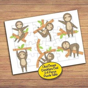 PZ139 Ağaçtaki Sevimli Maymunlar Çocuklara Özel Puzzle Yapboz Tablo