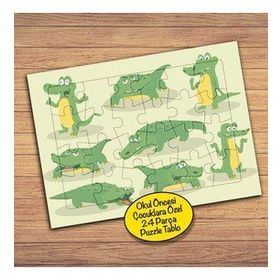 PZ143 Sevimli Timsah Kolyajı Çocuklara Özel Puzzle Yapboz Tablo