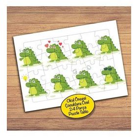 PZ144 Sevimli Minik Timsah Çocuklara Özel Puzzle Yapboz Tablo