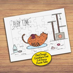 PZ167 Keyifli Kedicik Çocuklara Özel Puzzle Yapboz Tablo