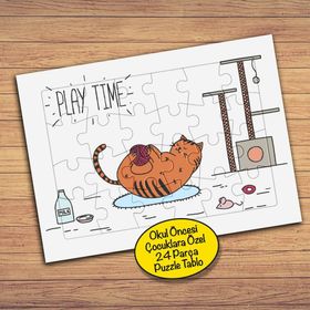 PZ167 Keyifli Kedicik Çocuklara Özel Puzzle Yapboz Tablo