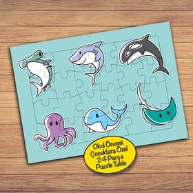 PZ173 Farklı Deniz Canlıları Çocuklara Özel Puzzle Yapboz Tablo