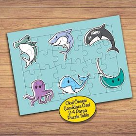 PZ173 Farklı Deniz Canlıları Çocuklara Özel Puzzle Yapboz Tablo