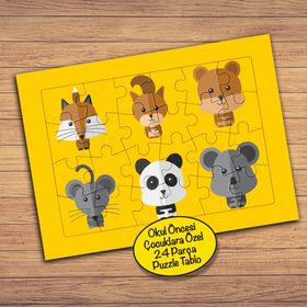 PZ184 Hayvanları Tanıyalım Çocuklara Özel Puzzle Yapboz Tablo