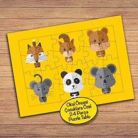 PZ184 Hayvanları Tanıyalım Çocuklara Özel Puzzle Yapboz Tablo