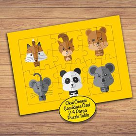 PZ184 Hayvanları Tanıyalım Çocuklara Özel Puzzle Yapboz Tablo