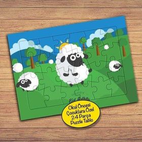 PZ199 Otlayan Sevimli Koyunlar Çocuklara Özel Puzzle Yapboz Tablo