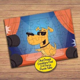 PZ205 Sevimli Sanatçı Köpek Çocuklara Özel Puzzle Yapboz Tablo