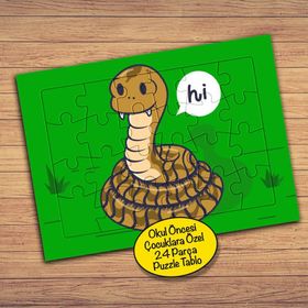 PZ206 Yavru Sevimli Yılan Çocuklara Özel Puzzle Yapboz Tablo