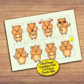 PZ81 Farklı Sevimli Ayıcıklar Çocuklara Özel Puzzle Yapboz Tablo