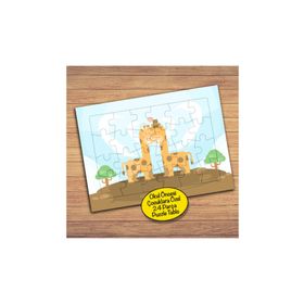 PZ96 Minik Sevimli İki Zürafa Çocuklara Özel Puzzle Yapboz Tablo