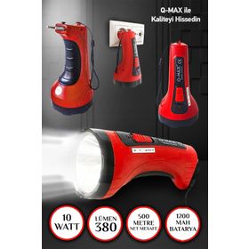 Q-Max CK-034 10W Projektör Ultra Güçlü Led Bataryalı El Feneri