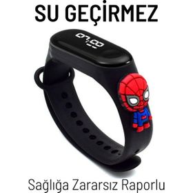 Q Time Örümcek Adam Spiderman Figürlü Led Dokunmatik Ekranlı Su Geçirmez Dijital Çocuk Kol Saati