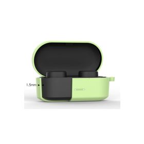 Qcy T1s/t2c Yeşil Bluetooth Kulaklık İçin Silikon Koruma Kılıf+ Anahtarlık