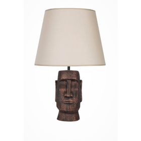 Qdec Bakır Bej Modern Dizayn Moai Abajur