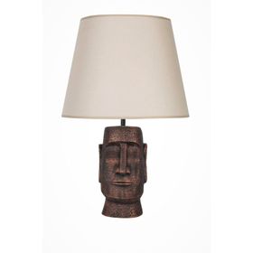 Qdec Bakır Bej Modern Dizayn Moai Abajur