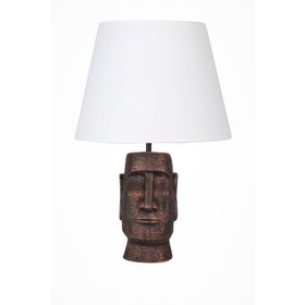 Qdec Bakır Beyaz Modern Dizayn Moai Abajur