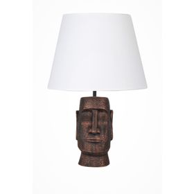 Qdec Bakır Beyaz Modern Dizayn Moai Abajur