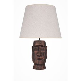 Qdec Bakır Krem Modern Dizayn Moai Abajur