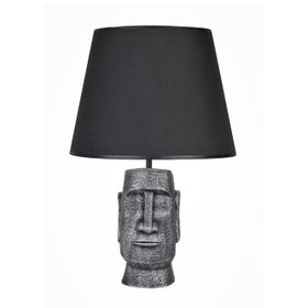 Qdec Gümüş Siyah Modern Dizayn Moai Abajur