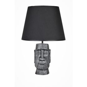 Qdec Gümüş Siyah Modern Dizayn Moai Abajur
