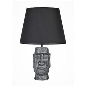 Qdec Gümüş Siyah Modern Dizayn Moai Abajur