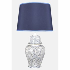 Qdec Haliç Mavi Bleu Blanc Şah Vazo Abajur