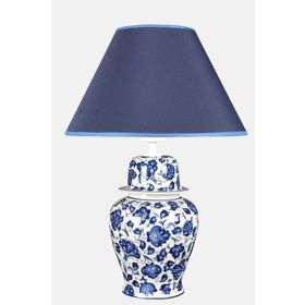 Qdec Lotus K.mavi Bleu Blanc Şah Vazo Abajur