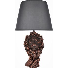 Qdec Modern Dizayn Aslan Bakır Gri Abajur